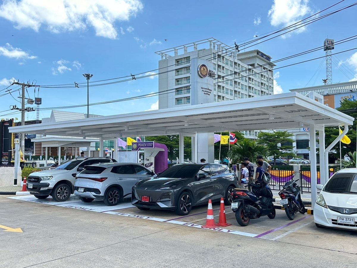สถานีชาร์จ EV แบบมีหลังคา อยุธยา